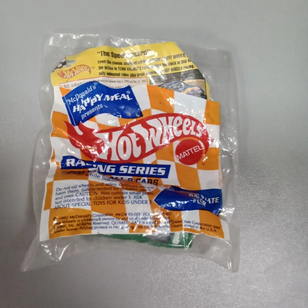 1992 McDonalds Happy Meal Hot Wheels Racing Series Quaker State 62 Green Sealed